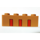 LEGO kocka 1x4 3db piros csík mintával, középsötét testszínű (67451)
